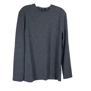 Level Ten Mens Long Sleeve Knit Shirt Navy Grayish Blue Size Small